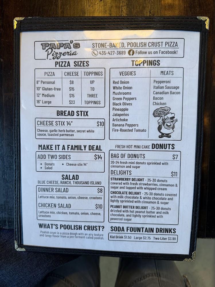 Papas Pizzeria Menu image 3