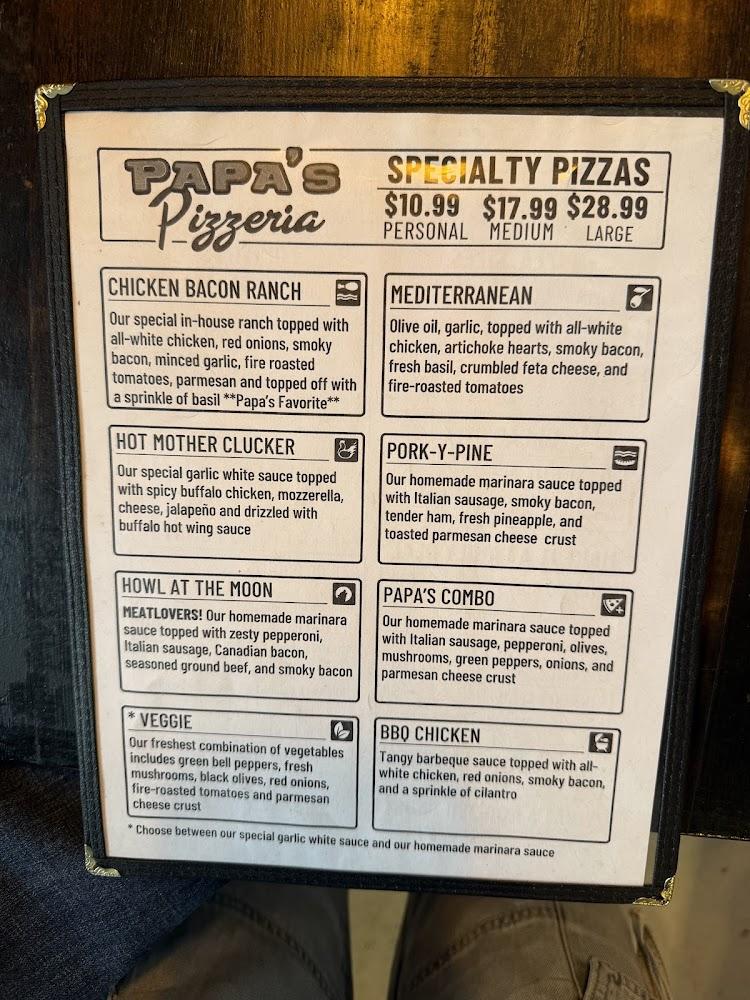 Papas Pizzeria Menu image 4